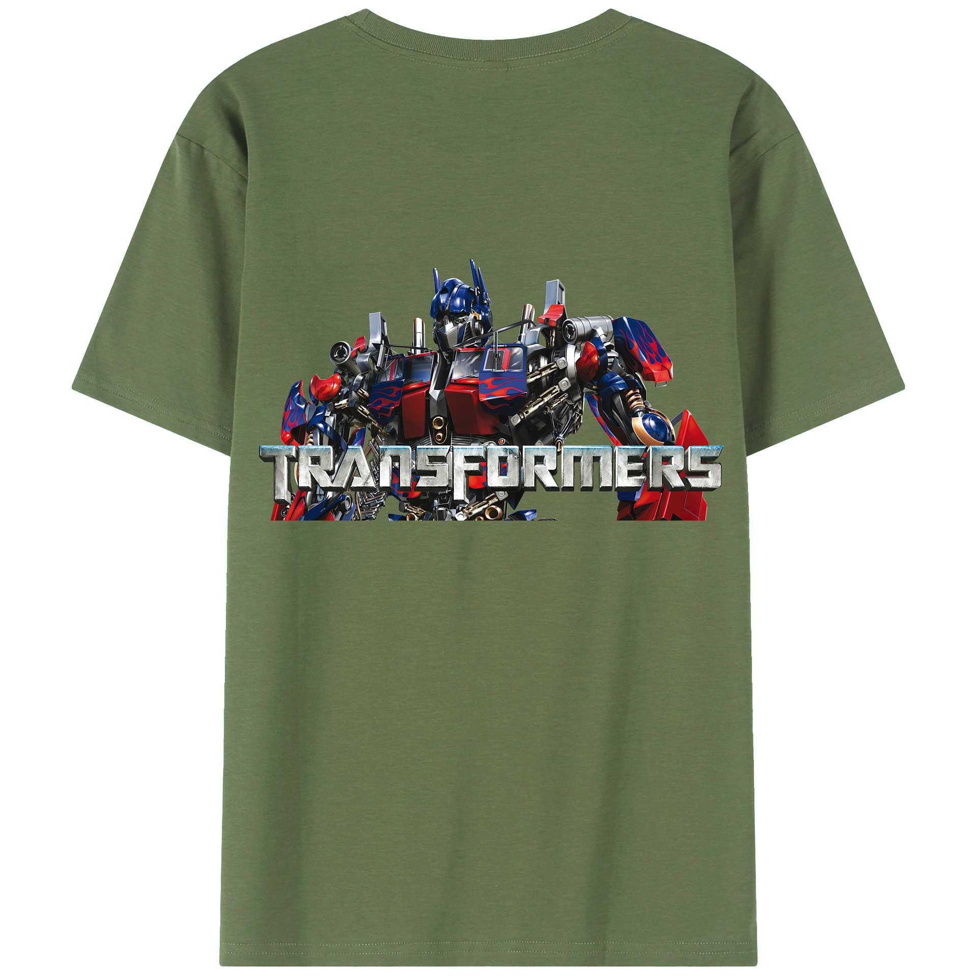 （画像用） Transformers トランスフォーマー 綿100％ メンズ半袖Tシャツ（バックプリント） 通気性